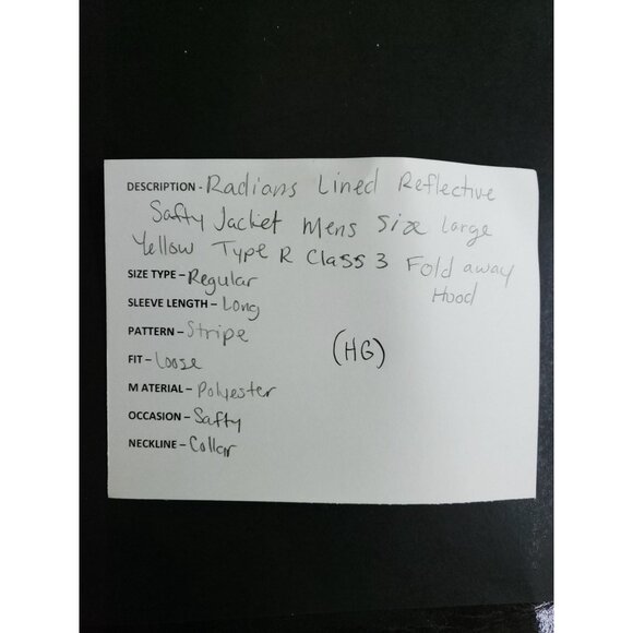 Radians Mens Size Large Radwear High Visibility Safety Jacket Hooded - Picture 10 of 10